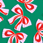 Retro Kitsch Christmas Ribbons on Stripy Bows - Red and Green Coffee Mug Gallery Image 2