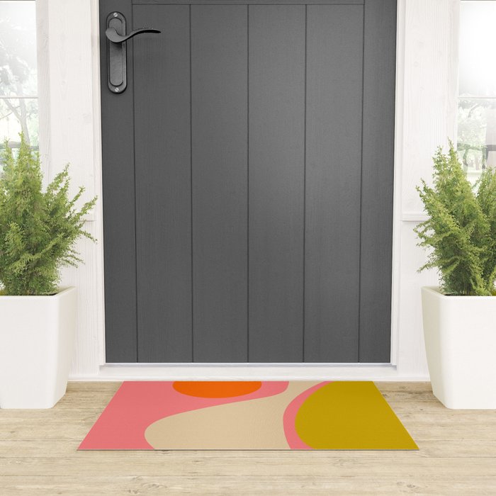 abstract composition modern blush pink Welcome Mat Gallery Image 3
