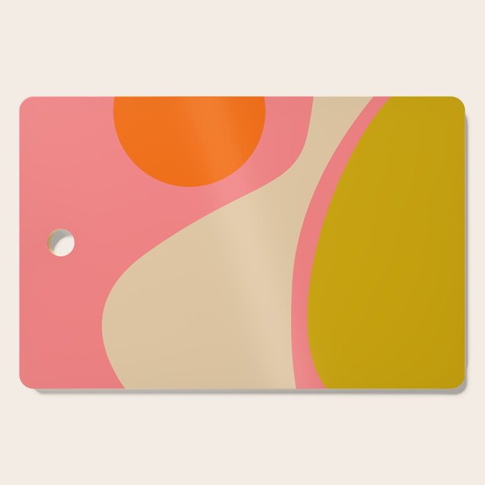 abstract composition modern blush pink Cutting Board Gallery Image 1