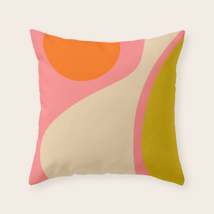 abstract composition modern blush pink Throw Pillow Gallery Image 6