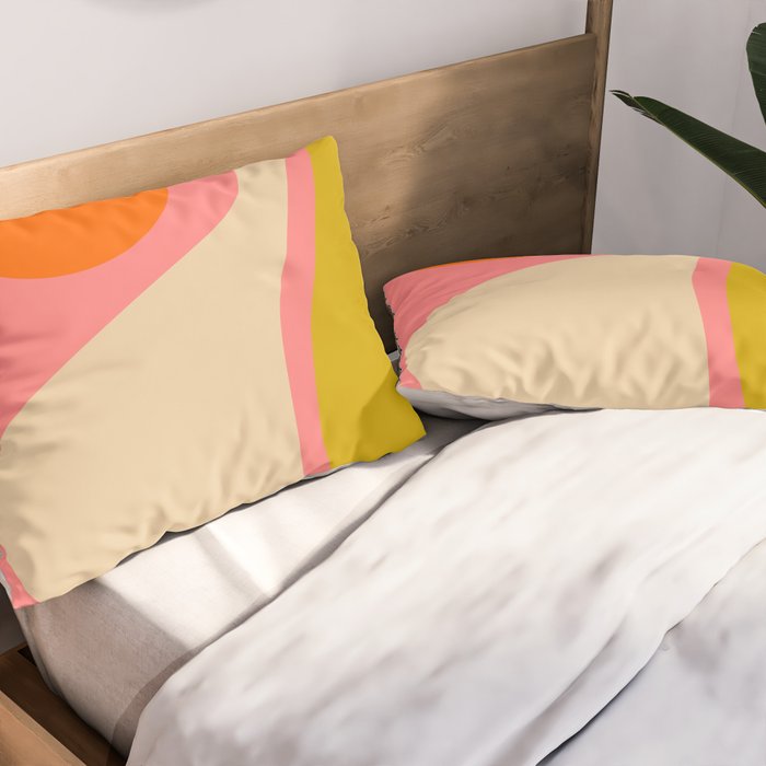 abstract composition modern blush pink Pillow Sham Gallery Image 2