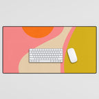 abstract composition modern blush pink Desk Mat Gallery Image 1