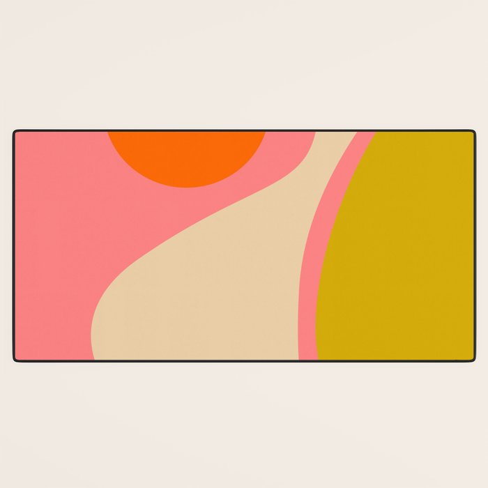 abstract composition modern blush pink Desk Mat Gallery Image 3