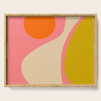 abstract composition modern blush pink Serving Tray Gallery Image 1