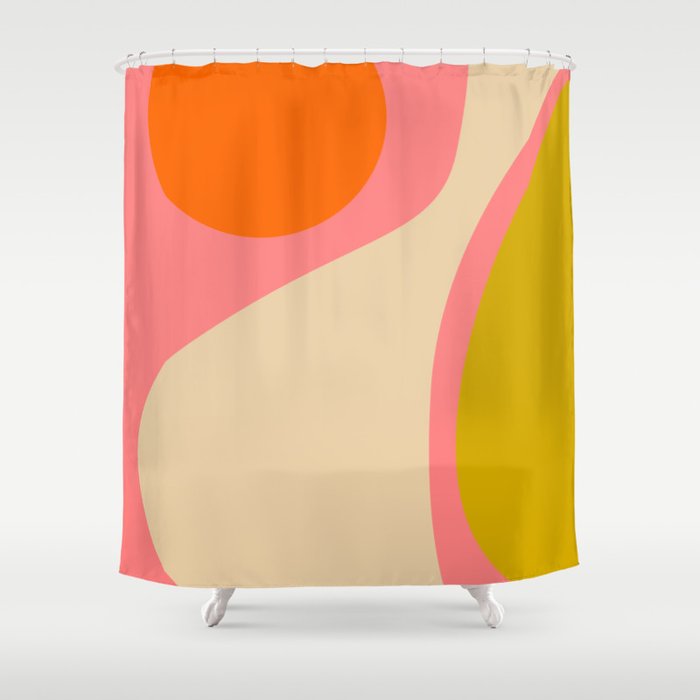 abstract composition modern blush pink Shower Curtain Gallery Image 1