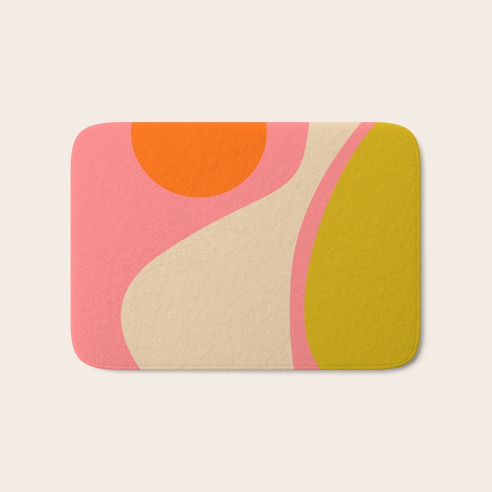 abstract composition modern blush pink Bath Mat Gallery Image 1
