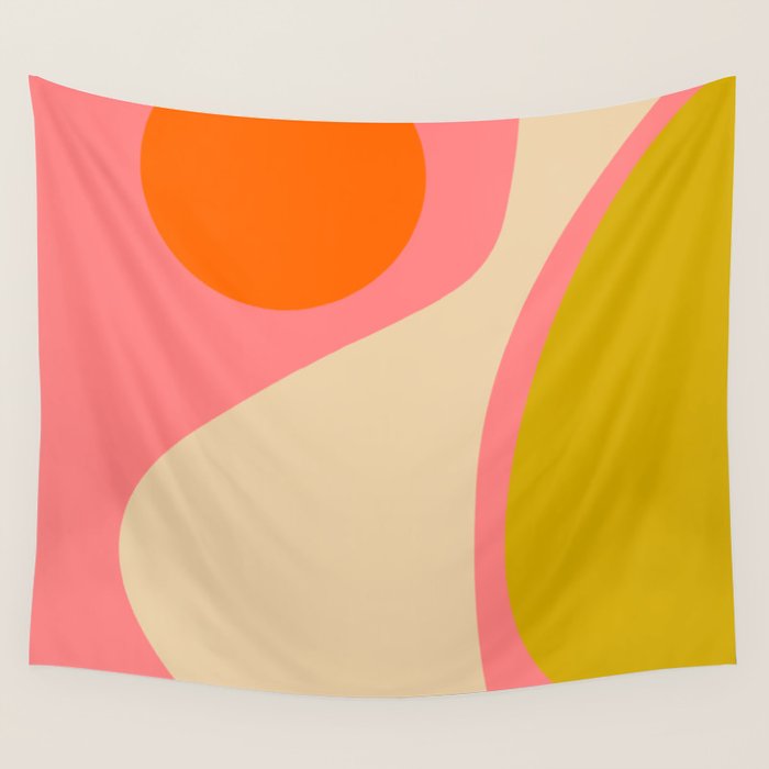 abstract composition modern blush pink Wall Tapestry Gallery Image 4