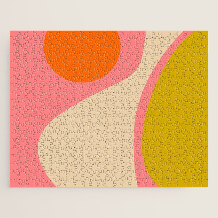 abstract composition modern blush pink Jigsaw Puzzle Gallery Image 1