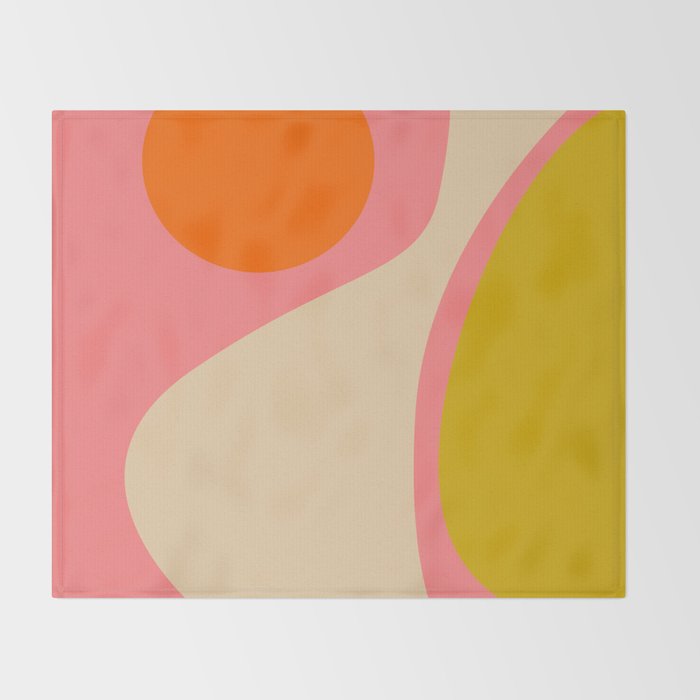 abstract composition modern blush pink Throw Blanket Gallery Image 2