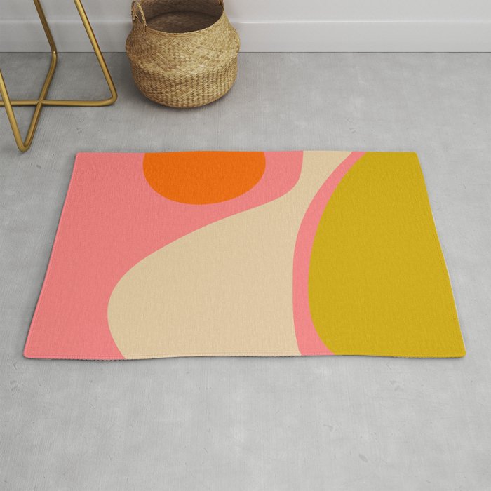 abstract composition modern blush pink Rug Gallery Image 1