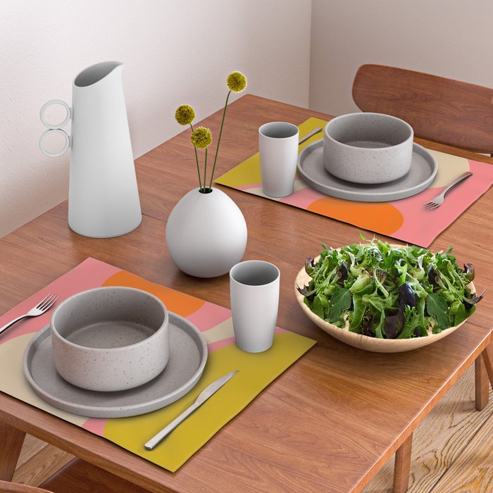 abstract composition modern blush pink Placemat Gallery Image 2