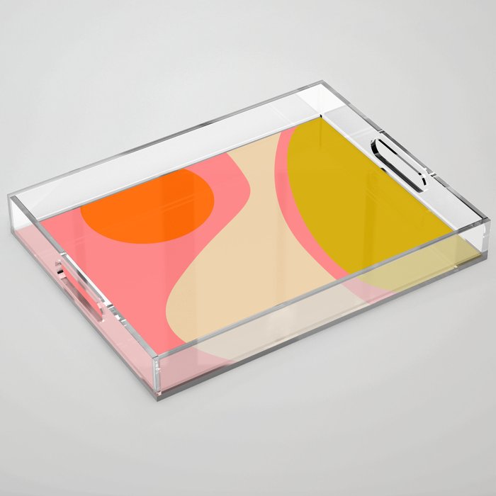 abstract composition modern blush pink Acrylic Tray Gallery Image 1