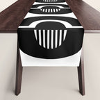 Mid Century Modern Geometric 921 Black and White Table Runner Gallery Image 1