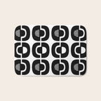 Mid Century Modern Geometric 921 Black and White Bath Mat Gallery Image 1