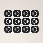 Mid Century Modern Geometric 921 Black and White Welcome Mat Gallery Image 1