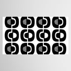 Mid Century Modern Geometric 921 Black and White Tablecloth Gallery Image 2