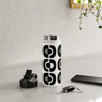 Mid Century Modern Geometric 921 Black and White Water Bottle Gallery Image 4