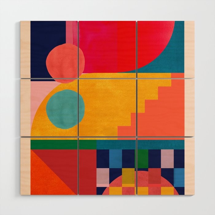 Geometric Shapes 149 Wood Wall Art Gallery Image 1