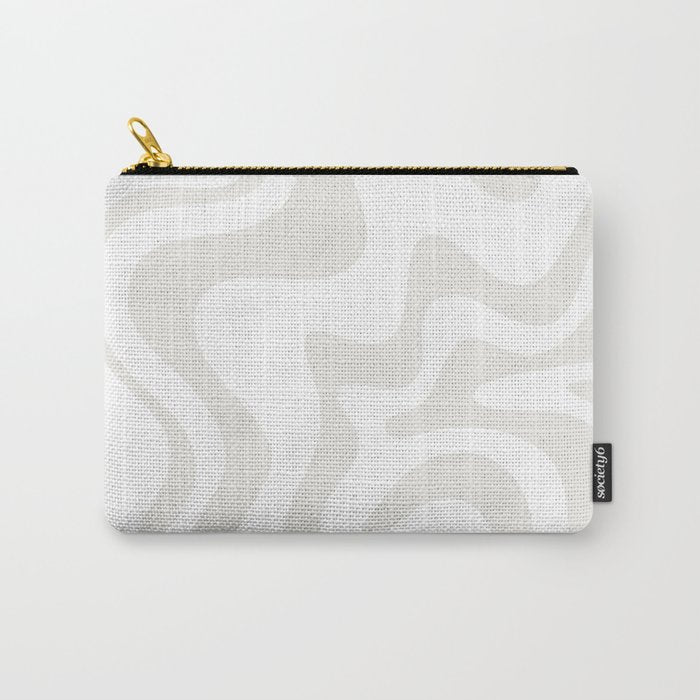 Liquid Swirl Abstract Pattern in Nearly White and Pale Stone Carry All Pouch Gallery Image 1