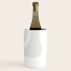 Liquid Swirl Abstract Pattern in Nearly White and Pale Stone Wine Chiller Gallery Image 2