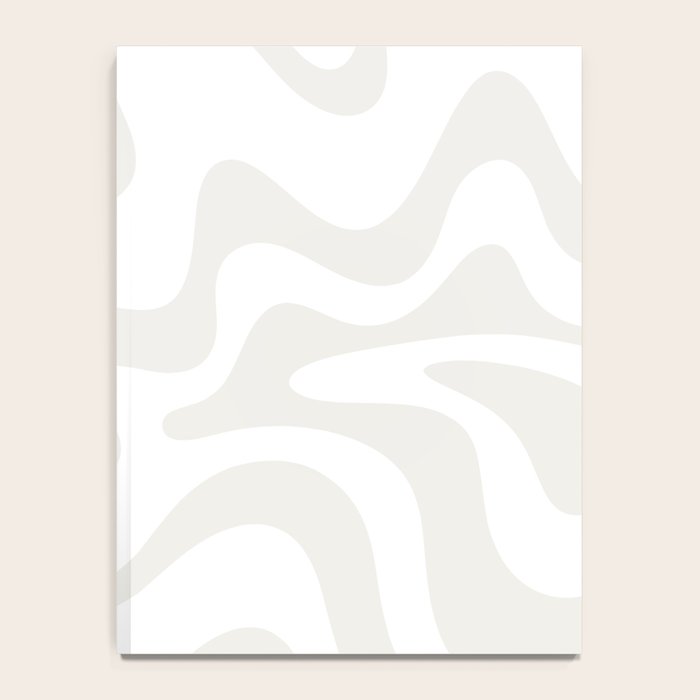 Liquid Swirl Abstract Pattern in Nearly White and Pale Stone Notebook Gallery Image 4