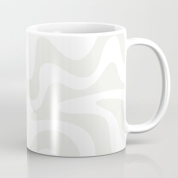Liquid Swirl Abstract Pattern in Nearly White and Pale Stone Coffee Mug Gallery Image 1