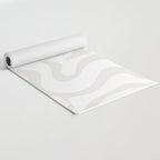 Liquid Swirl Abstract Pattern in Nearly White and Pale Stone Yoga Mat Gallery Image 2