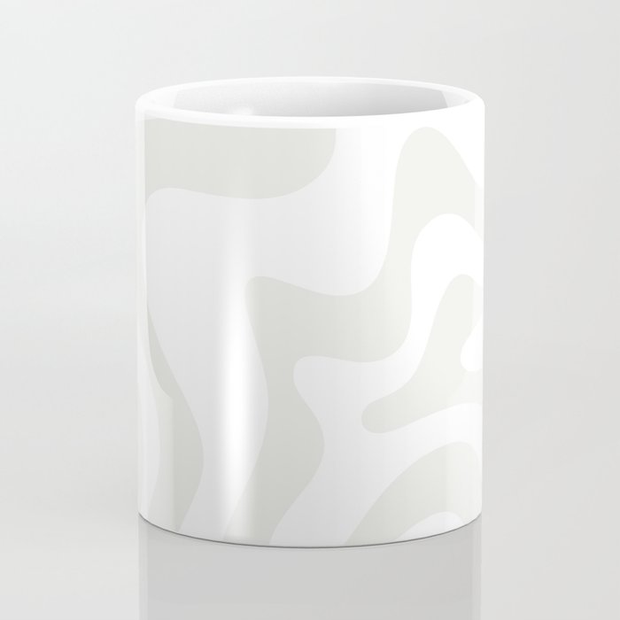 Liquid Swirl Abstract Pattern in Nearly White and Pale Stone Coffee Mug Gallery Image 4