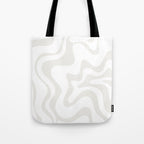 Liquid Swirl Abstract Pattern in Nearly White and Pale Stone Tote Bag Gallery Image 1