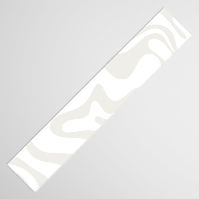 Liquid Swirl Abstract Pattern in Nearly White and Pale Stone Table Runner Gallery Image 3