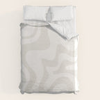 Liquid Swirl Abstract Pattern in Nearly White and Pale Stone Duvet Cover Gallery Image 6