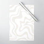 Liquid Swirl Abstract Pattern in Nearly White and Pale Stone Wrapping Paper Gallery Image 1