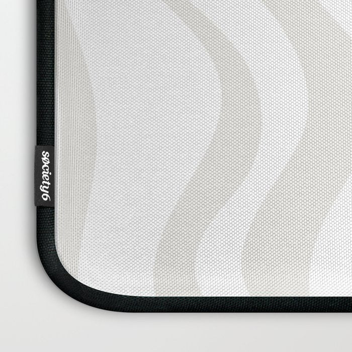 Liquid Swirl Abstract Pattern in Nearly White and Pale Stone Laptop Sleeve Gallery Image 3