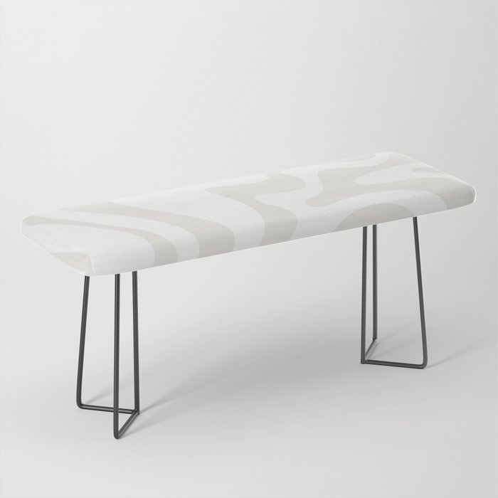 Liquid Swirl Abstract Pattern in Nearly White and Pale Stone Bench Gallery Image 1
