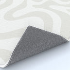 Liquid Swirl Abstract Pattern in Nearly White and Pale Stone Rug Gallery Image 4