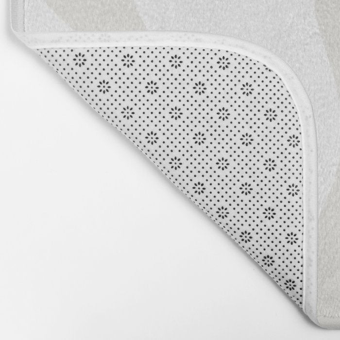 Liquid Swirl Abstract Pattern in Nearly White and Pale Stone Bath Mat Gallery Image 2