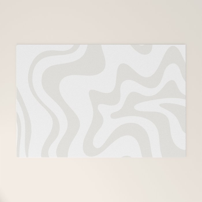 Liquid Swirl Abstract Pattern in Nearly White and Pale Stone Welcome Mat Gallery Image 1