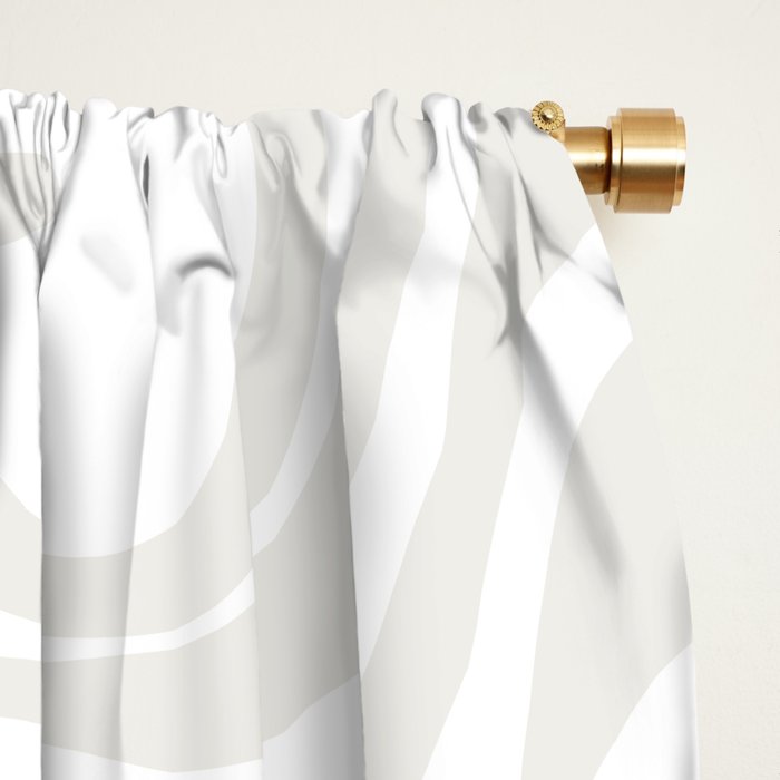 Liquid Swirl Abstract Pattern in Nearly White and Pale Stone Window Curtain Gallery Image 2