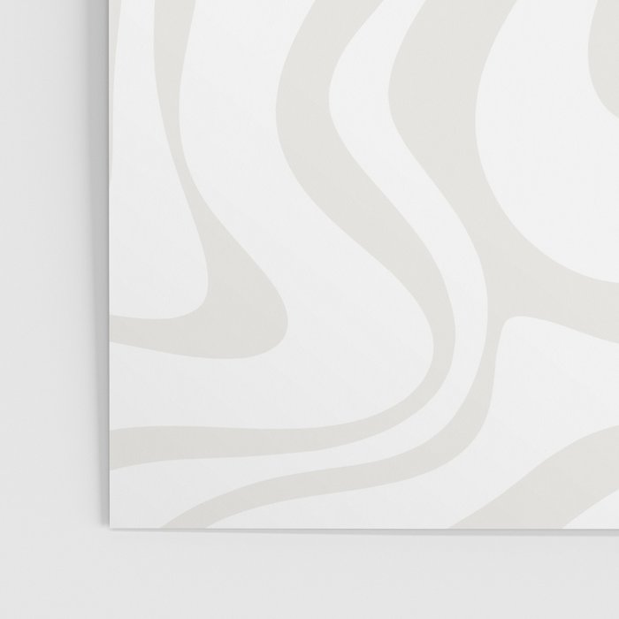 Liquid Swirl Abstract Pattern in Nearly White and Pale Stone Poster Gallery Image 3