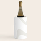 Liquid Swirl Abstract Pattern in Nearly White and Pale Stone Wine Chiller Gallery Image 1