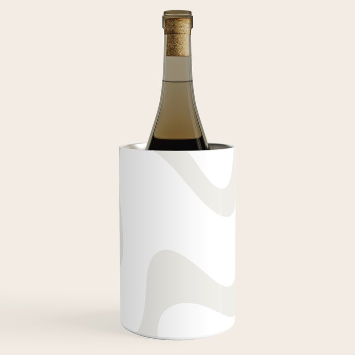 Liquid Swirl Abstract Pattern in Nearly White and Pale Stone Wine Chiller Gallery Image 1