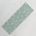 moon and stars - surf blue Yoga Mat Gallery Image 1
