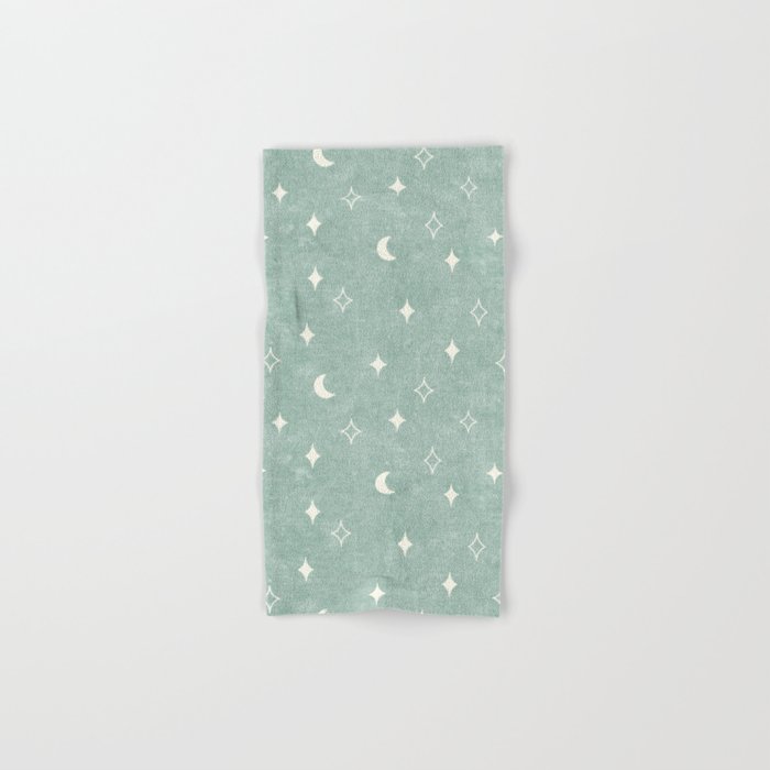 moon and stars - surf blue Bath Towel Gallery Image 1