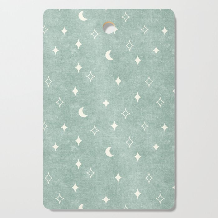 moon and stars - surf blue Cutting Board Gallery Image 1