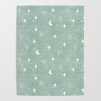 moon and stars - surf blue Poster Gallery Image 4