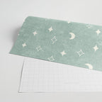 moon and stars - surf blue Wrapping Paper Gallery Image 2