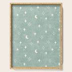 moon and stars - surf blue Serving Tray Gallery Image 1