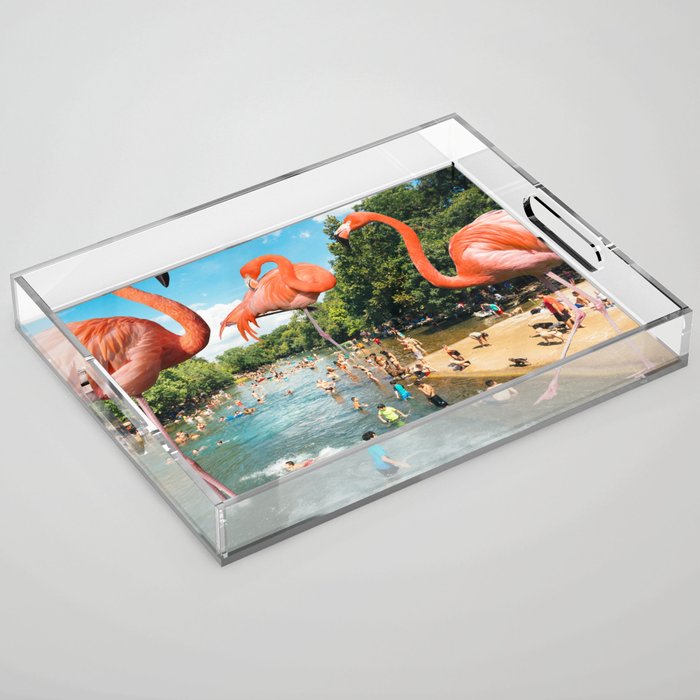 Flamingo Shore Acrylic Tray Gallery Image 1