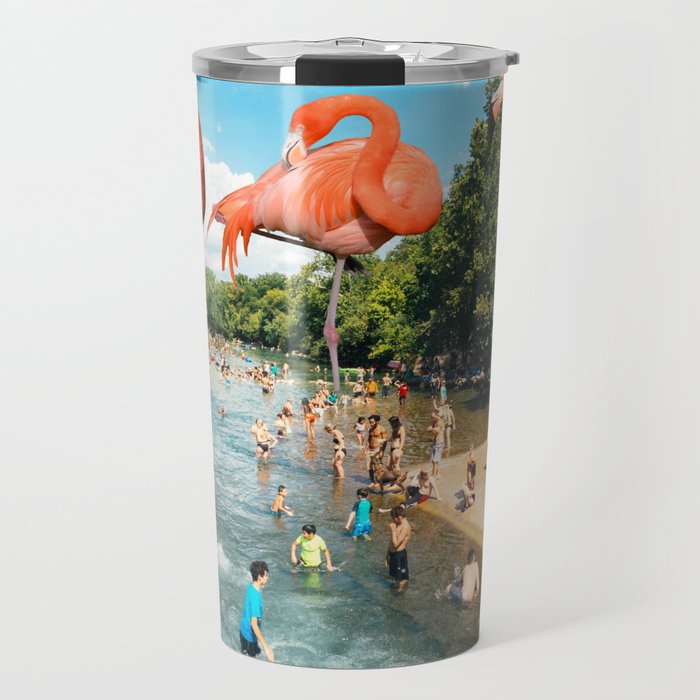 Flamingo Shore Travel Mug Gallery Image 1
