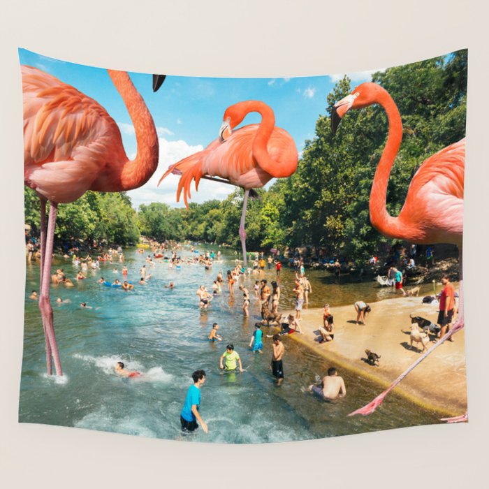 Flamingo Shore Wall Tapestry Gallery Image 4